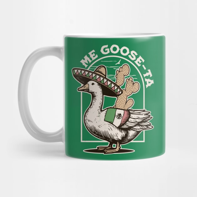 Me Goose Ta - Me Gusta Mexican Funny Spanish Goose Pun by OrangeMonkeyArt